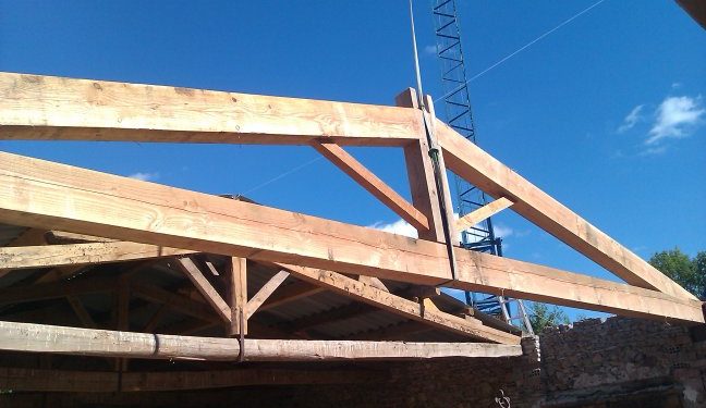 Charpente de fermes posée