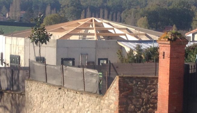 Charpentes dix pentes en forme de dôme sans les tuiles